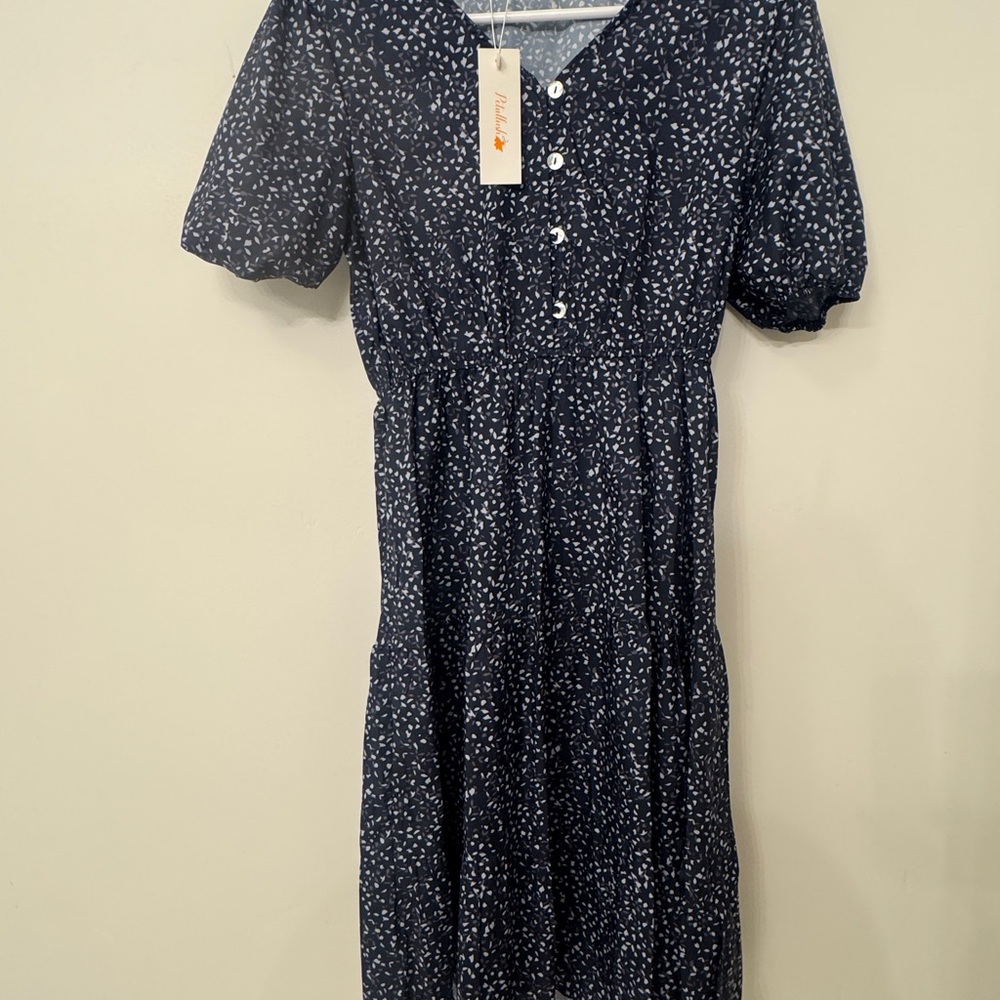 Petallush Navy Blue Midi Dress